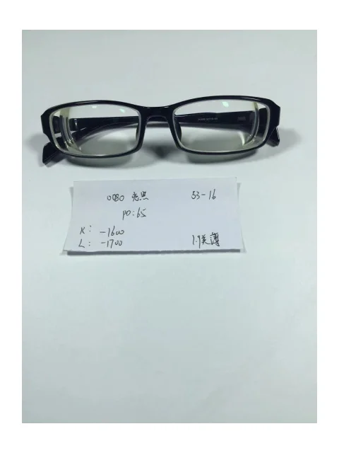 1.9超薄美薄玻璃镜片 R:-1600 L:-1700 PD:65镜框：0080（53-16）