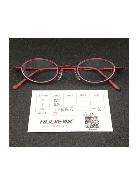 1.74超薄树脂镜片 R:-1250 L:-1250 PD:65 镜框：6911（47-22）
