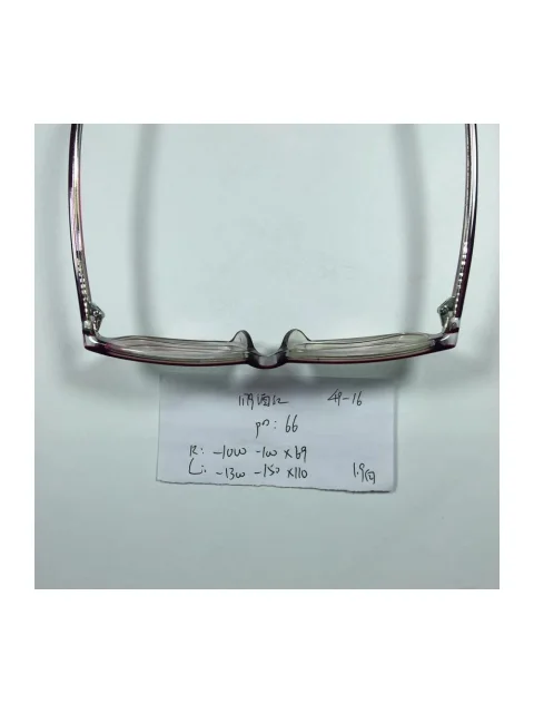 1.9超薄玻璃镜片 R:-1000/-100 L:-1300/-150 PD:66 镜框：1179（49-16）