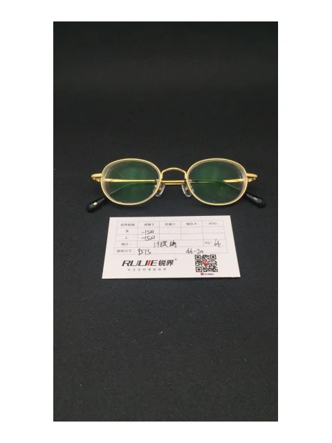 1.9超薄玻璃镜片 R:-1500L:-1500 PD:64 镜框：9573（46-20）