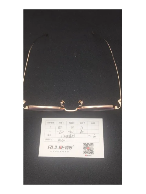 1.74超薄树脂镜片 R:-650/-100 L:-750/-200 PD:60镜框：68050