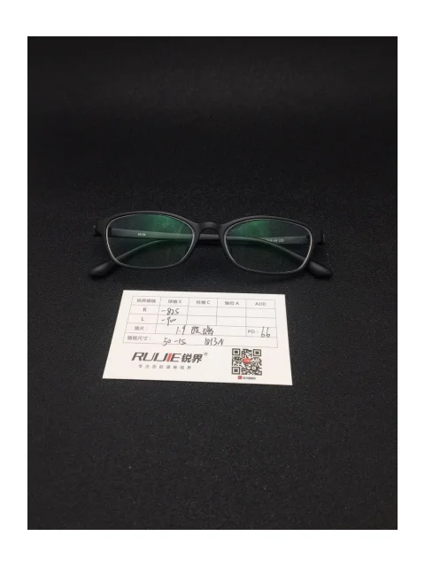 1.9超薄玻璃镜片 R:-825 L:-900 PD:66镜框：1813N（50-15）