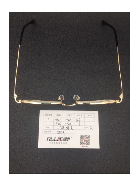 1.9超薄美薄玻璃镜片 R:-650/50 L:-825/-50 PD:65 镜框：28041（53-18）